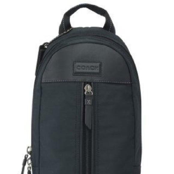 New Coach Black Leather and Nylon Varick S… - Picture 1 of 2